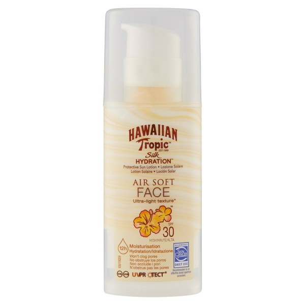 Hawaiian tropic silk hydration air soft face spf30 sun lotion 50ml