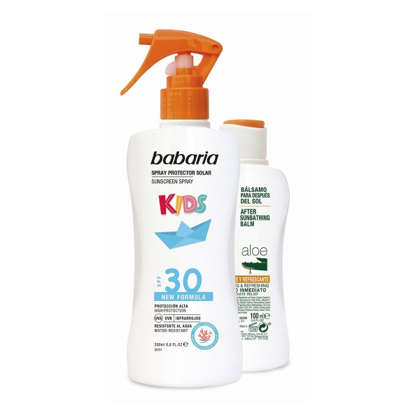Babaria kids spray protector solar spf30 200ml + aloe vera balsamo 100ml