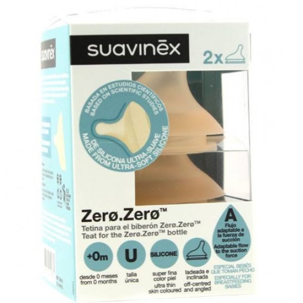 Suavinex Zero Tetina Silicona Flujo Adaptable +0m 2 Uds