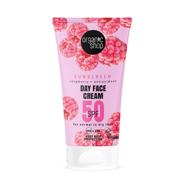 Organic shop raspberry crema facial de dia spf50 50ml