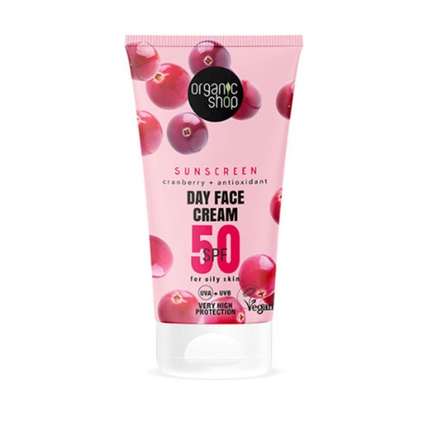 Organic shop cranberry crema facial de dia spf50 50ml